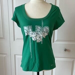 Nike FIT Studio Classic Boat Neck Green T-shirt Size M